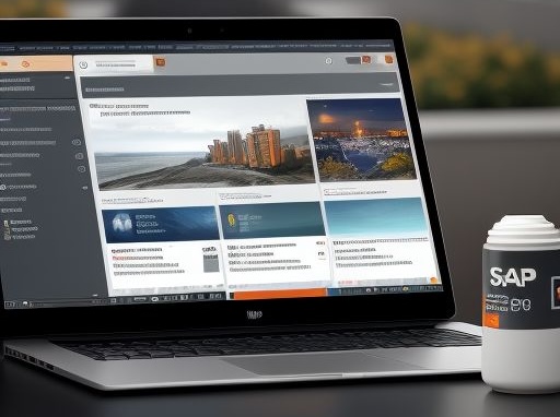 Computer showing website with different sources of news and images