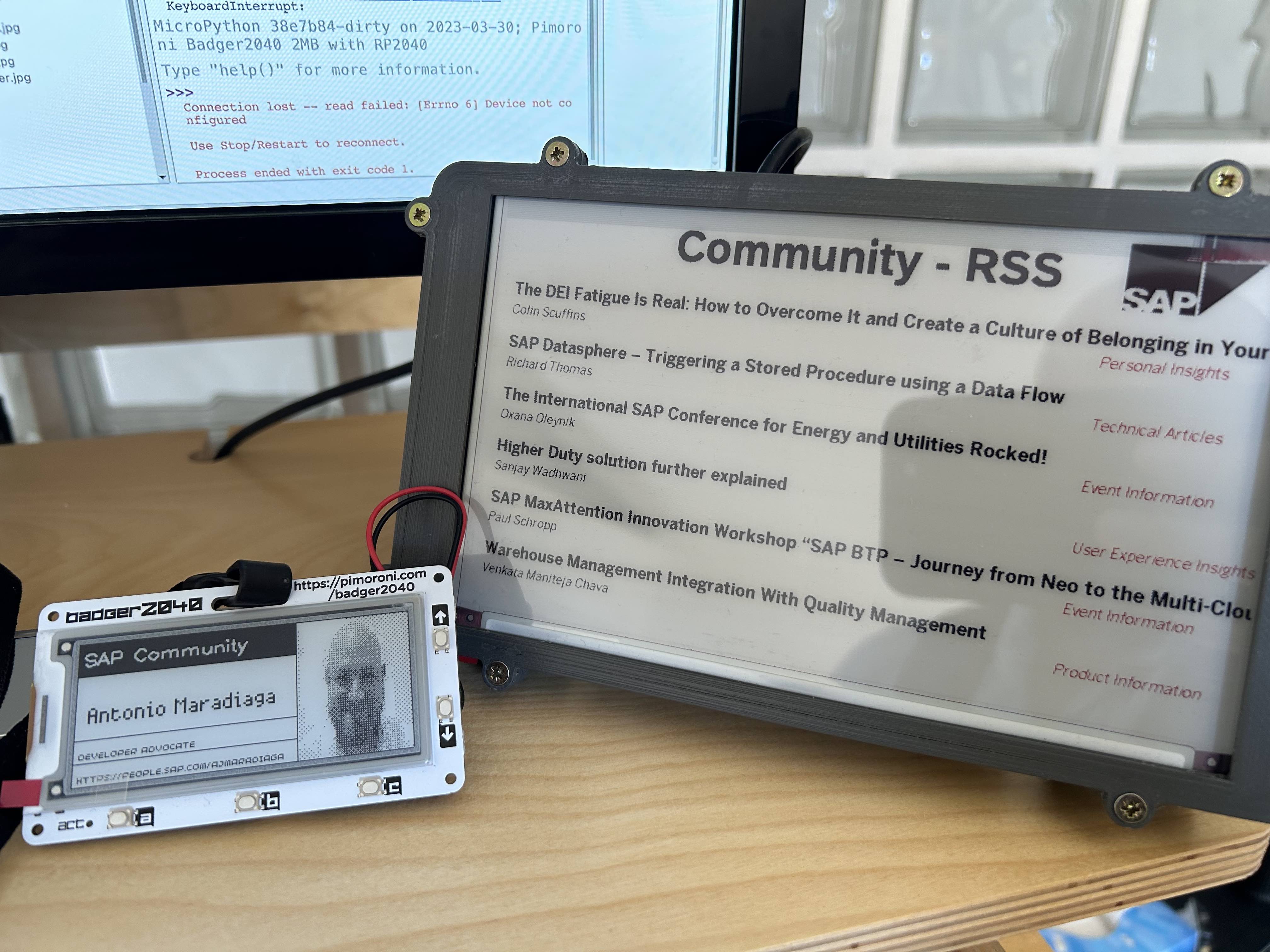 SAP Community e-ink devices